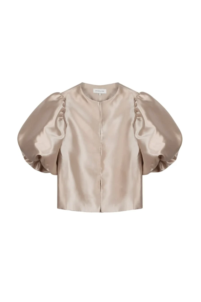 Cleo pouf sleeve blouse - Beige - Image 4