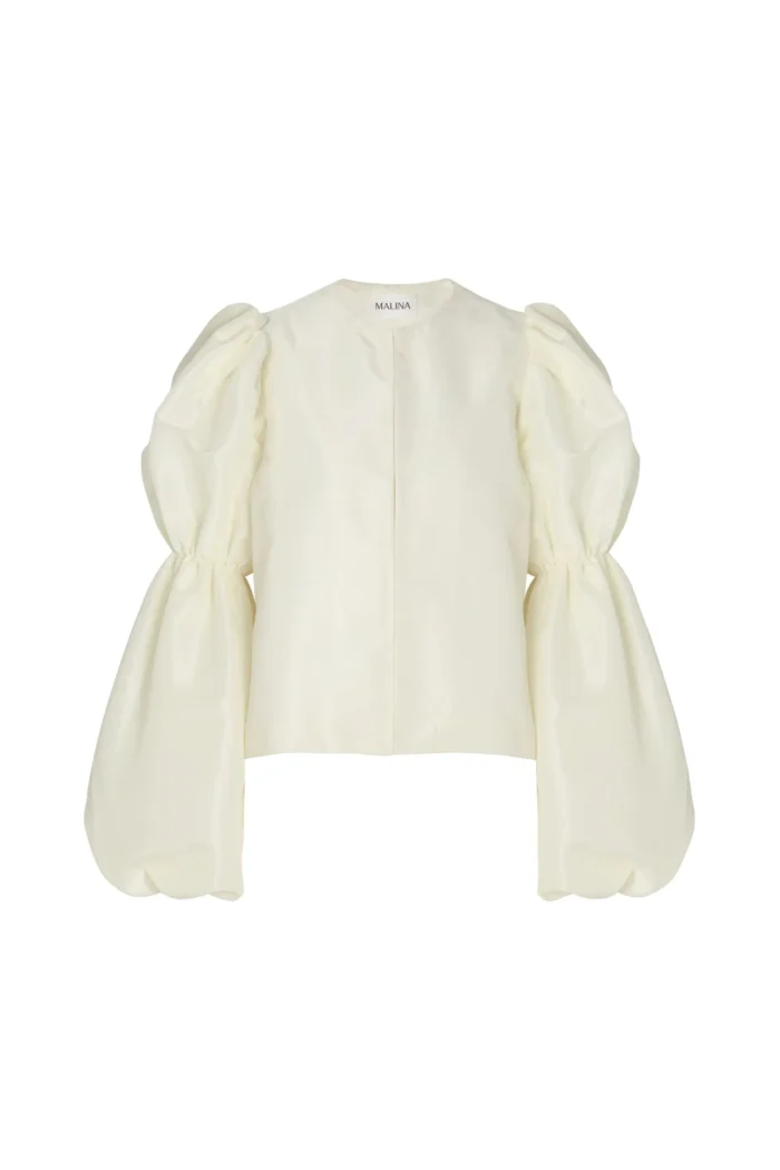 Zoey - Double pouf sleeve blouse - Vanilla - Image 4