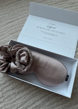 Silki gjafasett - 3D svefngríma og teygjur - Veldu liti