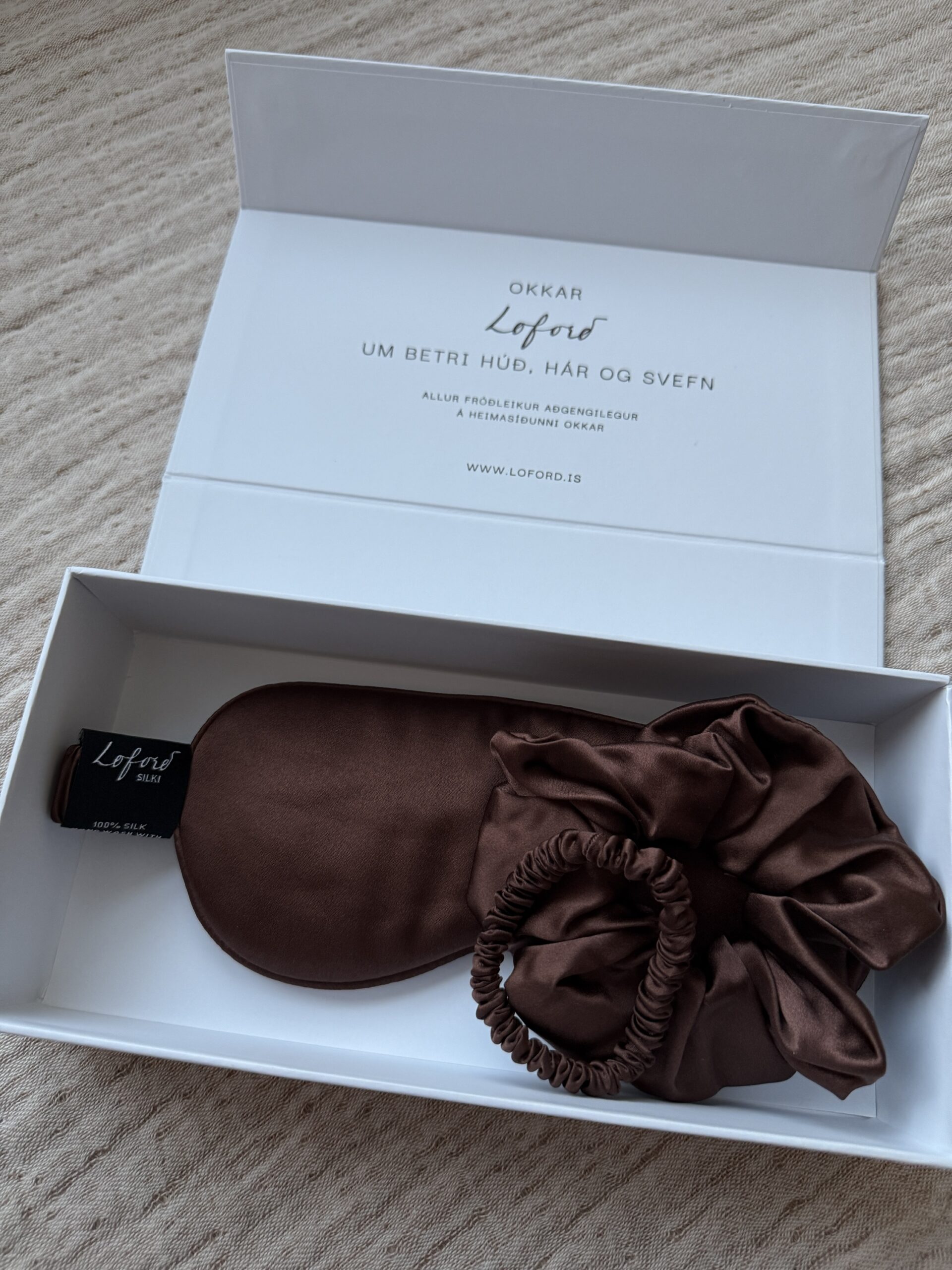 Silki gjafasett - Svefngríma og teygjur - Veldu liti - Image 3