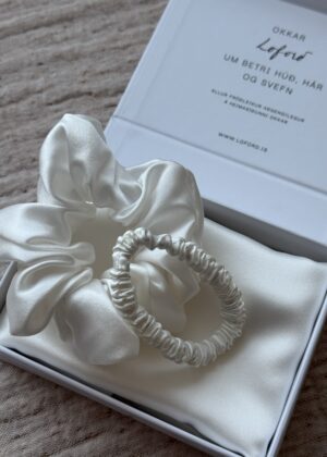 Silki gjafasett - Koddaver og teygjur - Veldu liti